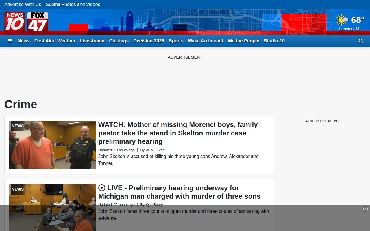 Clinton County arrest news coverage on WILX crime section