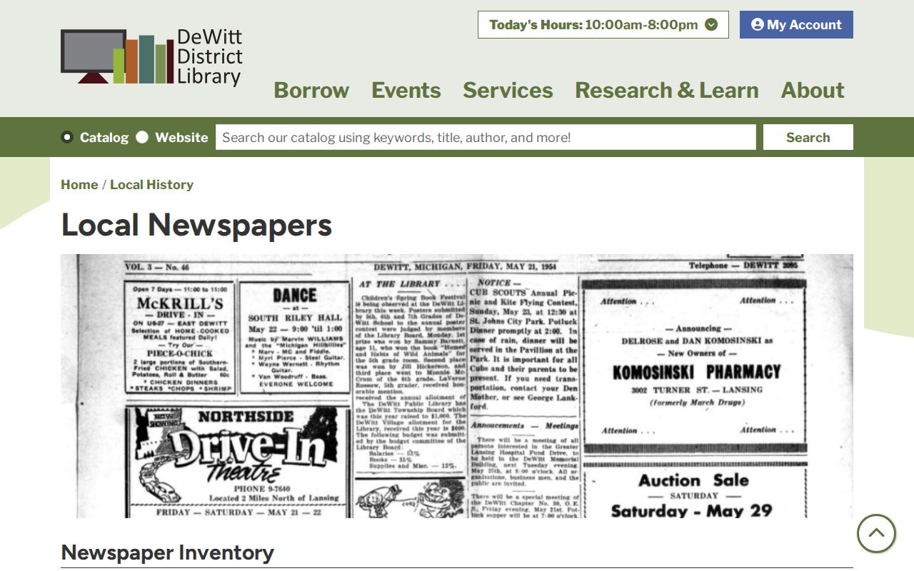 Clinton County arrest news historical newspaper resources at DeWitt library