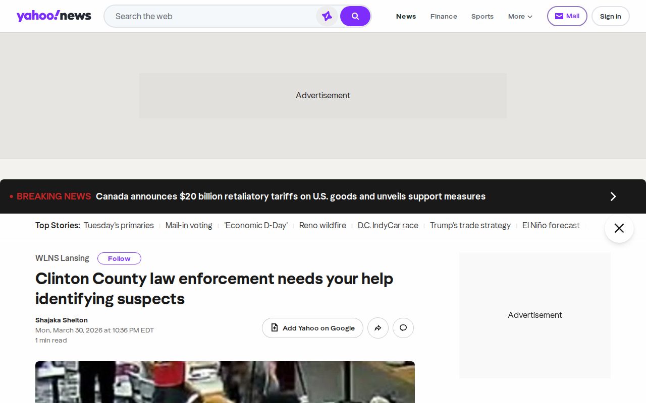 Clinton County law enforcement identification news record